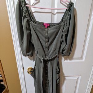 Betsey johnson off the shoulder midi dress